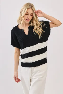 Gameday Sleeveless Sweater- Black