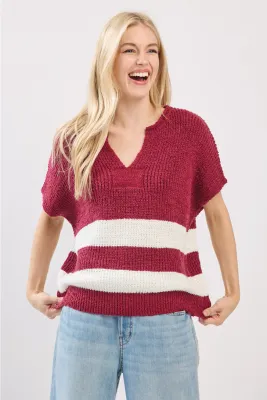 Burgundy Gameday Sleeveless Sweater
