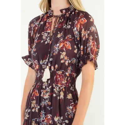 THML Burgundy Floral Maxi Dress