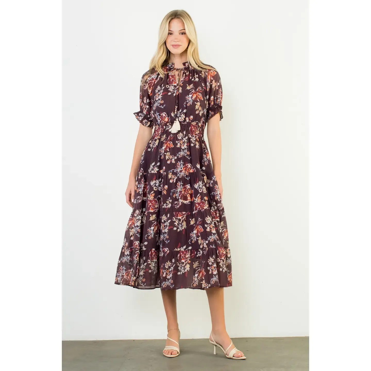 THML Burgundy Floral Maxi Dress