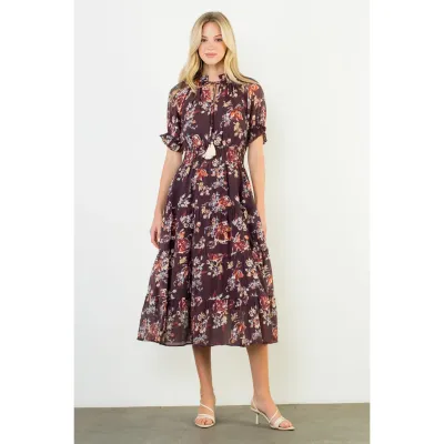 THML Burgundy Floral Maxi Dress