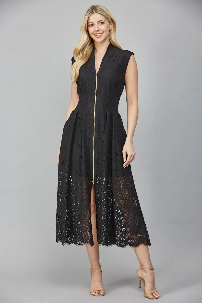 Amanda Lace Zip Front Dress