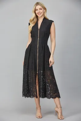 Amanda Lace Zip Front Dress