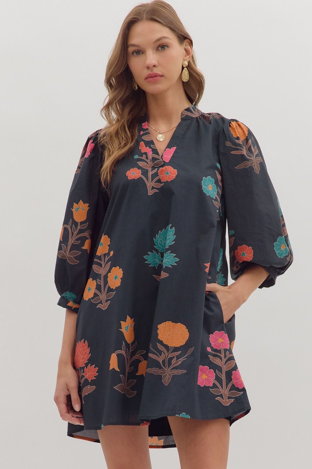 ENTRO Faith Fall Floral Dress