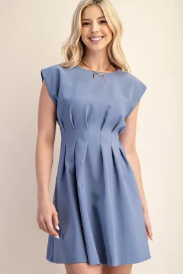 Kelly Slate Waist Pleated Dress