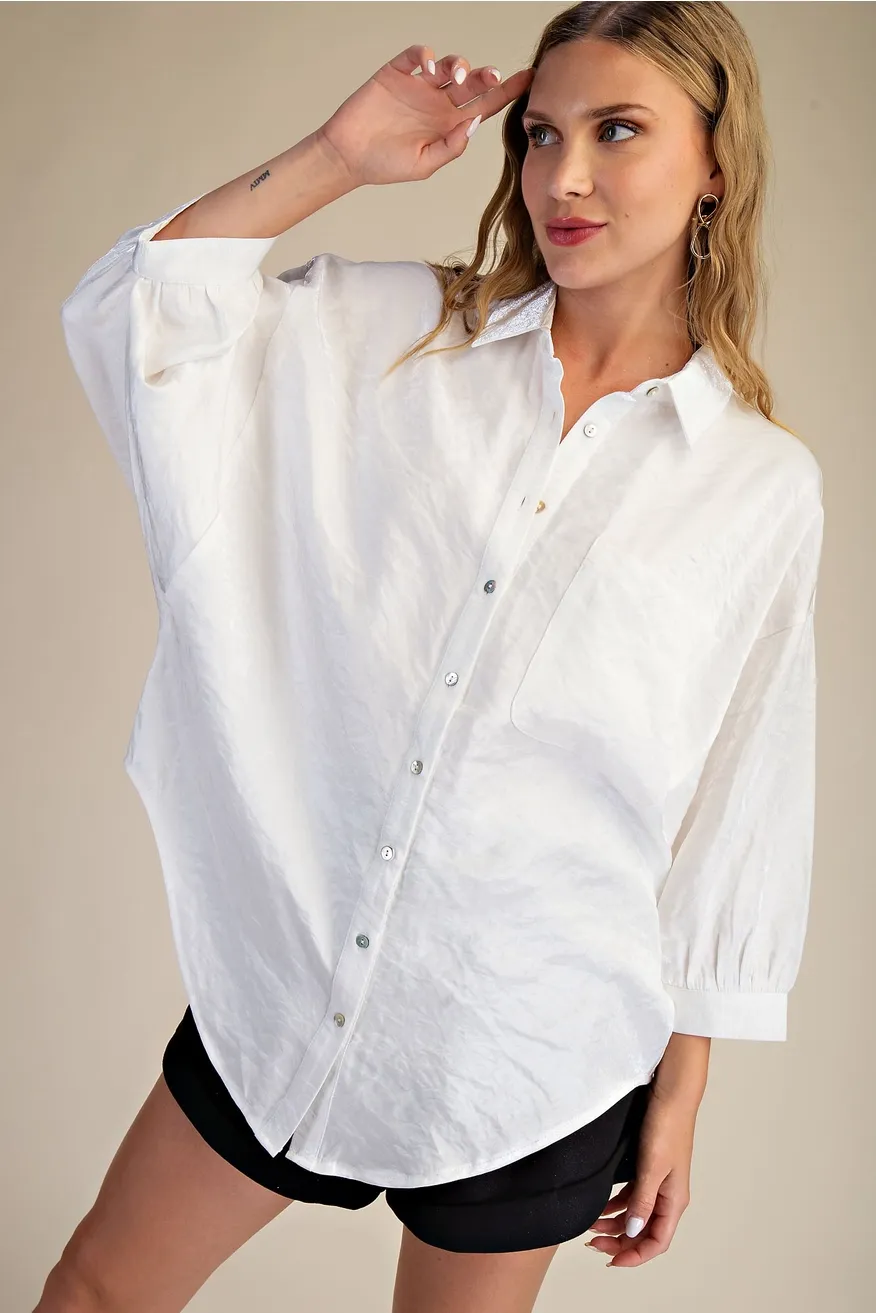 Ella Shimmer White Top