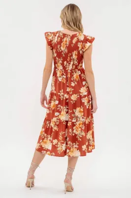Fiona Smocked Floral Dress
