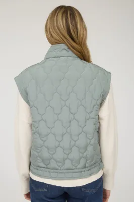Sage Bow Quilted Vest