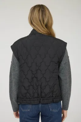 Black Bow Quilted Vest