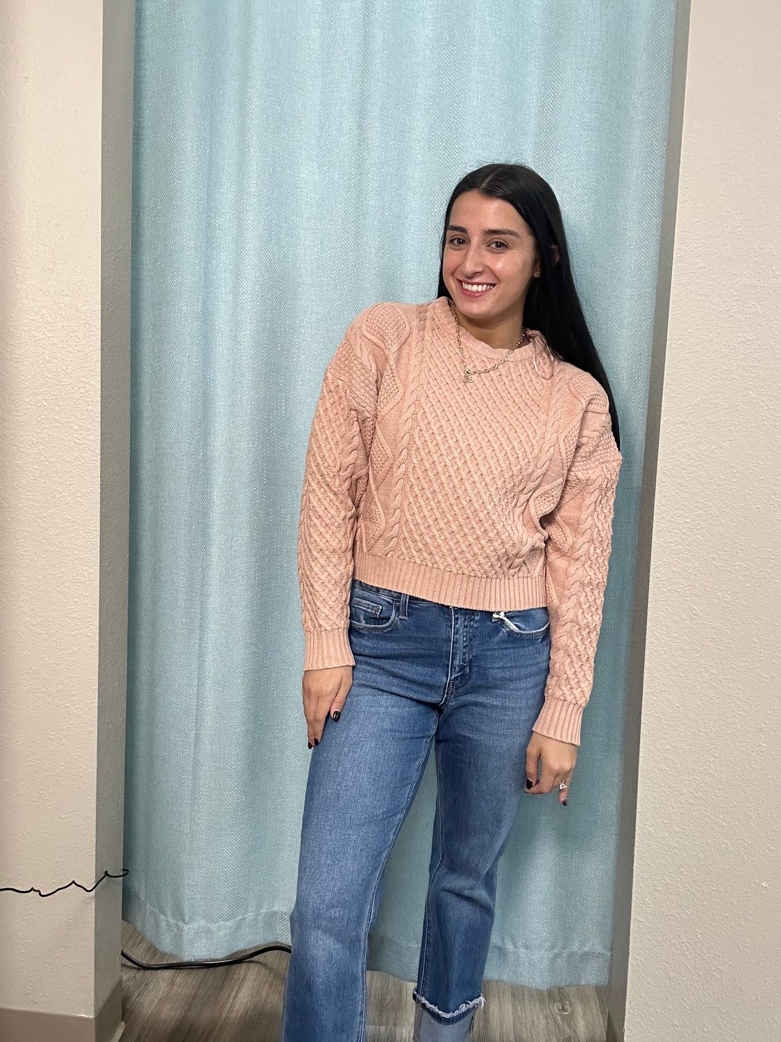 BUTTERMELON Blush CableKnit Pullover