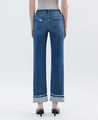 VERVET High Rise Cuffed Straight
