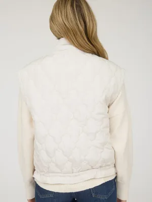 Ivory Bow Quilted Vest