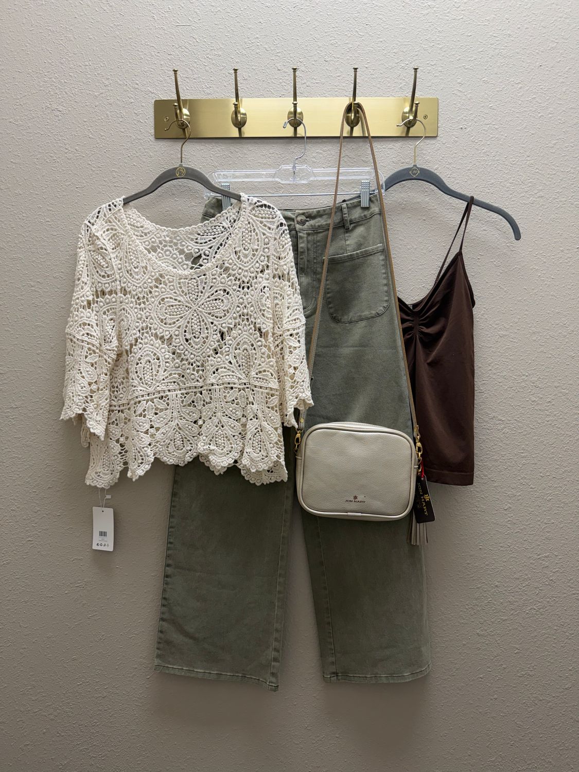 HiddenBrand Beige Bohemia Lace Cover Up