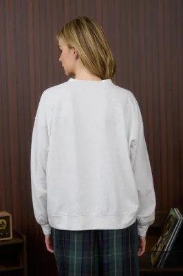Embroidered Teddy Long Sleeve Top