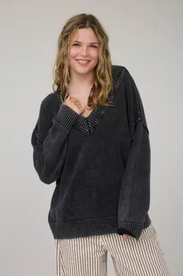 B.P Washed V-Neck Oversized Sweater 