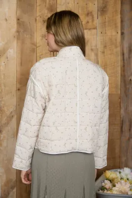 Light Khaki Quilted Jacket
