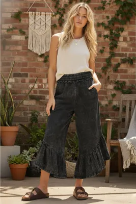 Sewn and Seen Black Tiered Ruffle Pant