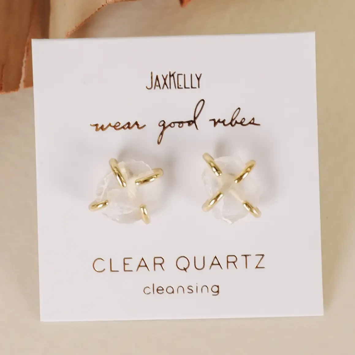 Jax Kelly Clear Quartz Prong Earrings