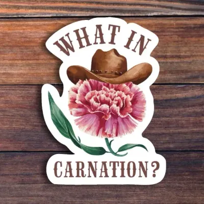 What in Carnation Sticker