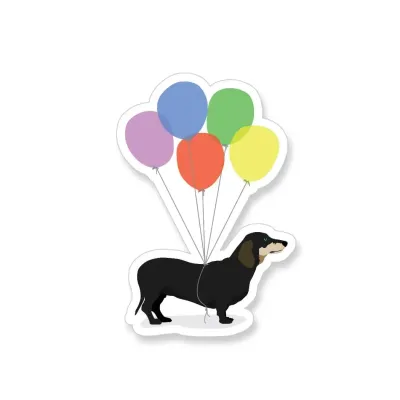 APT 2 Dachshund w/balloons sticker