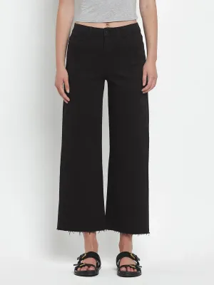 Vervet Black High Rise Crop Wide Leg