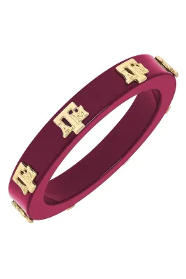 AM Logo Maroon Bangle Bracelet