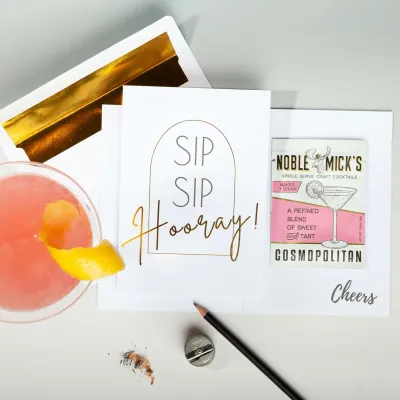 Noble Micks Sip Sip Hooray Greeting Card