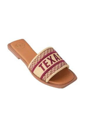 MKS Texas Maroon/Natural Sandal