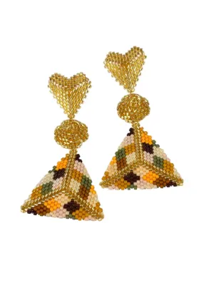 PRIA 3D Triangle Heartfelt Miyuki Earrings