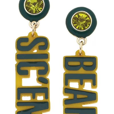 CANVAS Baylor Bears Block Letter Earrings