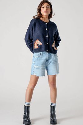 UD Western Horse Cropped Cardigan Sweater