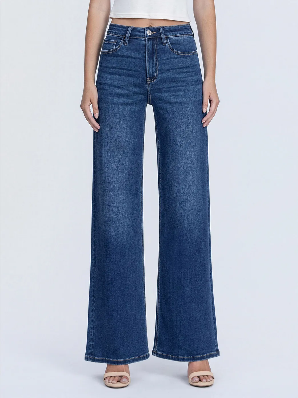 Vervet Olivia Dark Denim High Rise Wide Leg