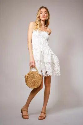 blue b. Strapless Lace Mini Dress