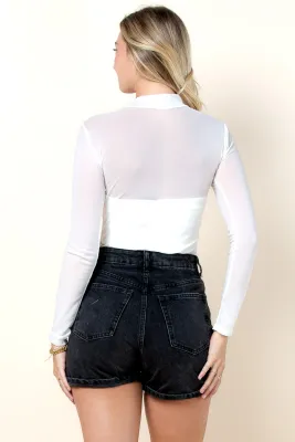 White Mesh Bodysuit