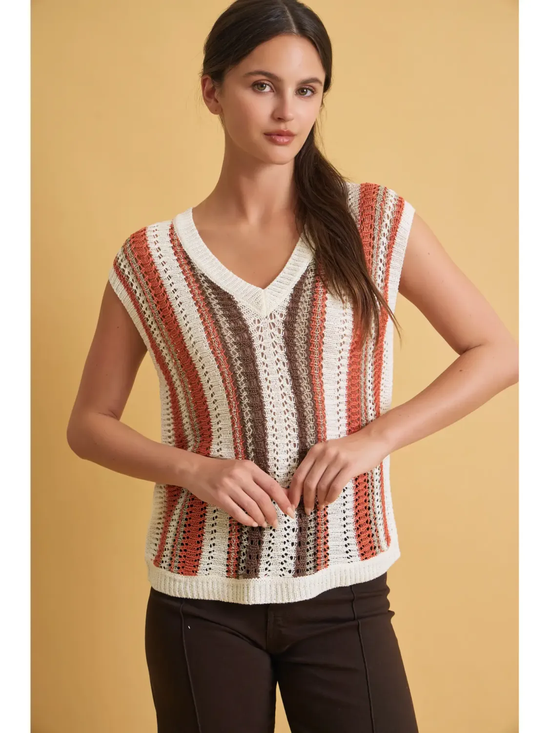 BE COOL Burnt Orange Sweater Vest