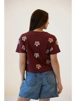 GAMEDAY SOCIAL A&amp;M Ritter Repeat Crop Tee