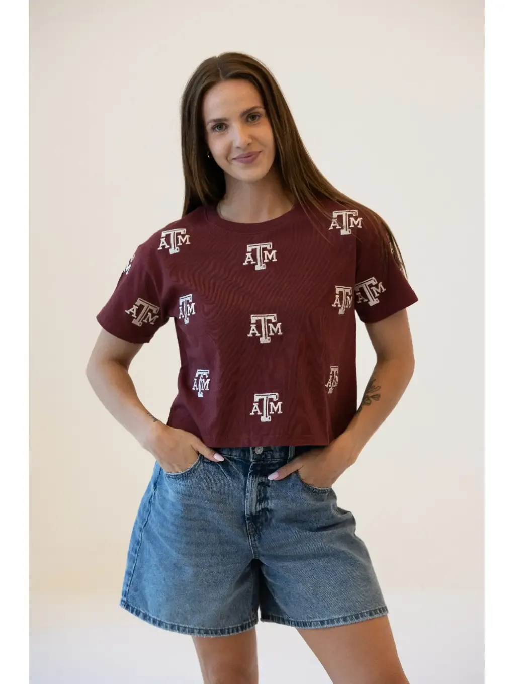 GAMEDAY SOCIAL A&amp;M Ritter Repeat Crop Tee