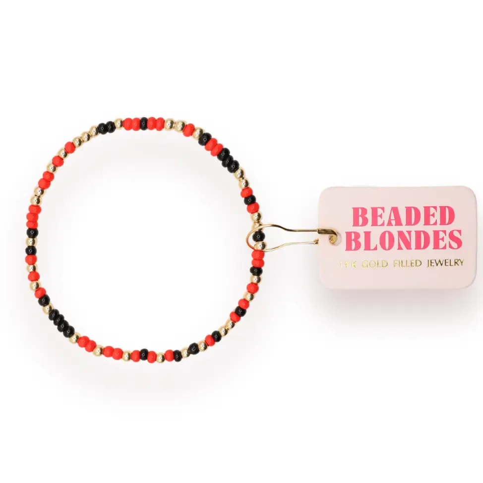BB Bright Red &amp; Black Sprinkle Bracelet
