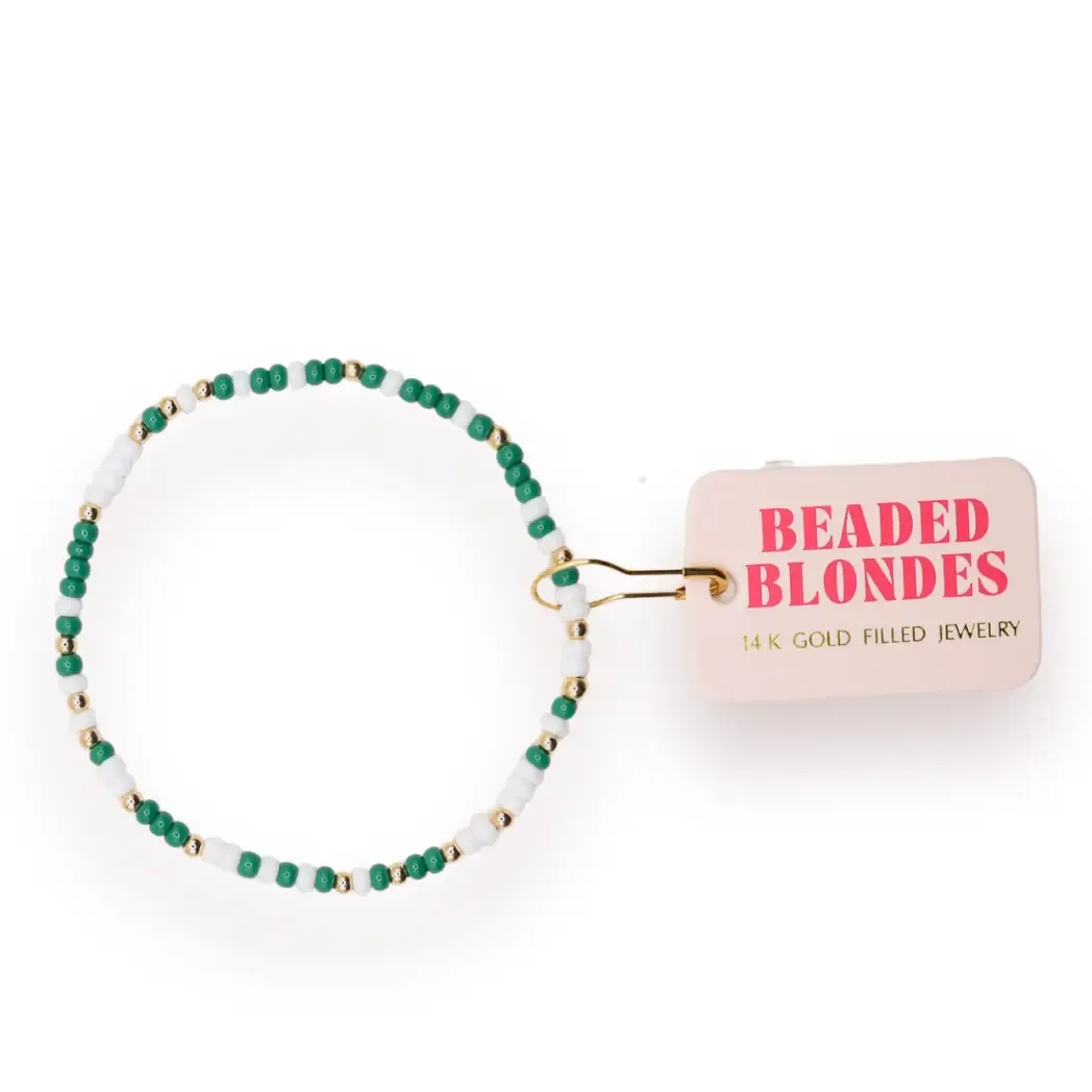 BB Green &amp; White Sprinkle Bracelet