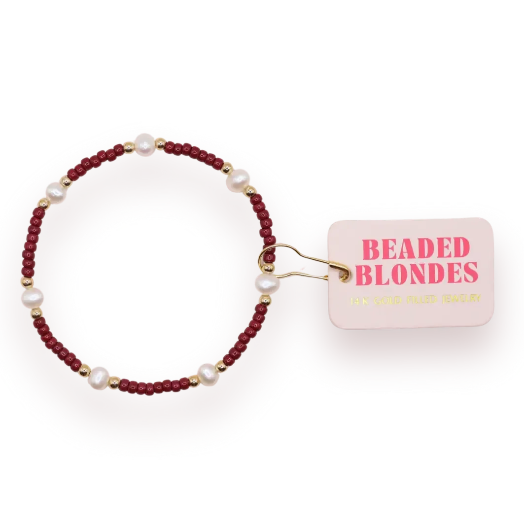 BB Maroon Pearl Bracelet