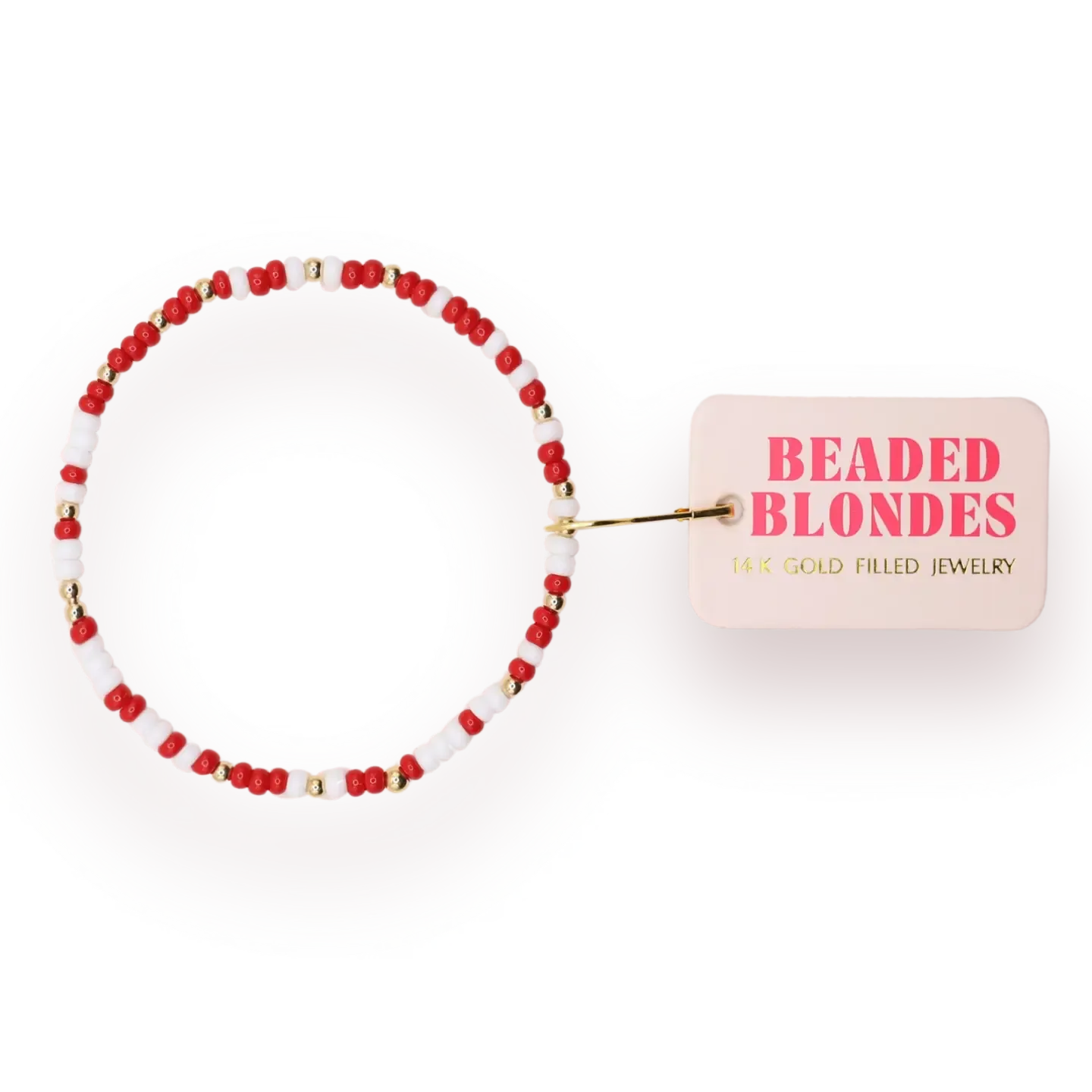 BB Crimson Red &amp; White Sprinkle Bracelet
