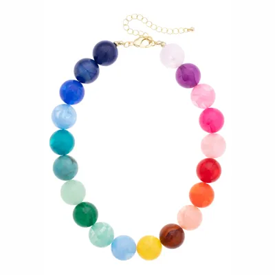 CANVAS Mickey Gumball Rainbow Beaded Necklace