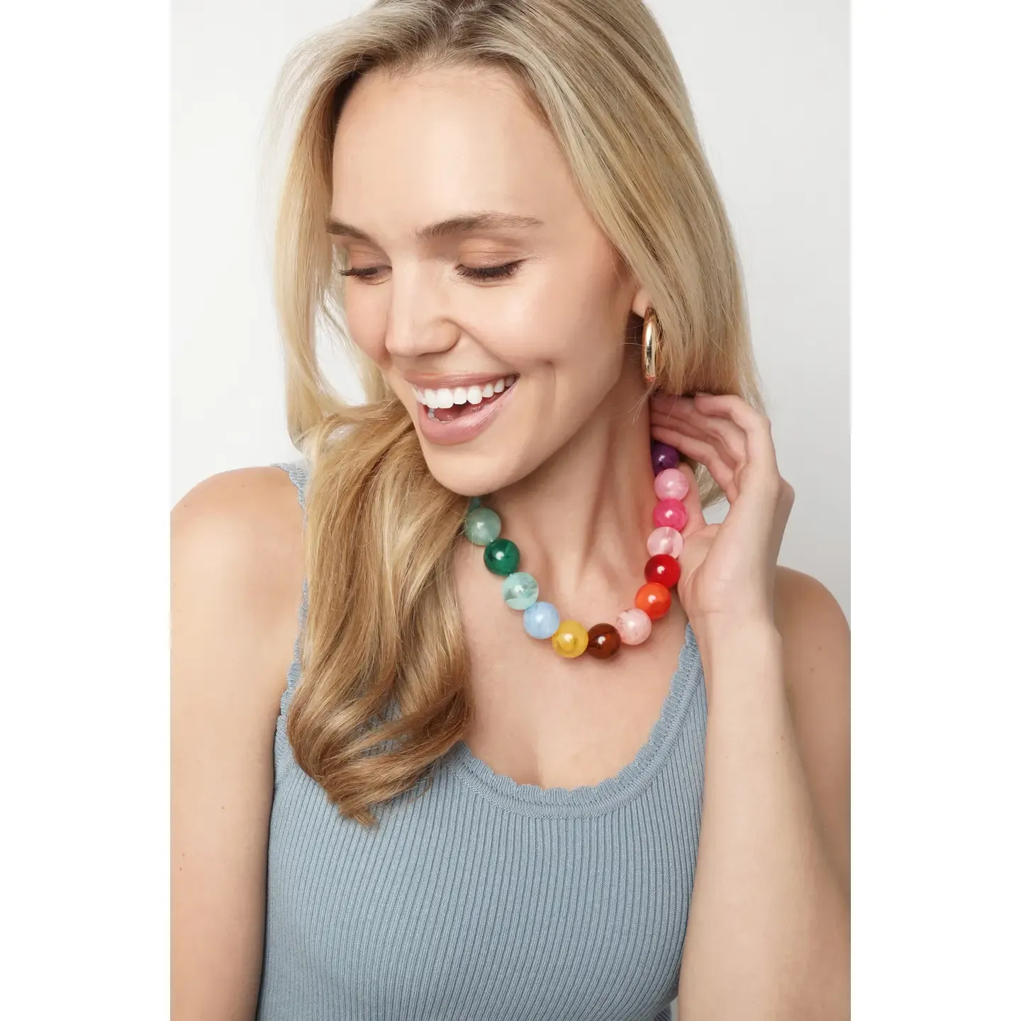 CANVAS Mickey Gumball Rainbow Beaded Necklace