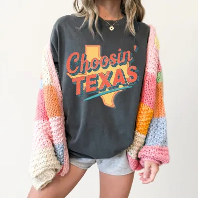 Choosin Texas Tee-Grey