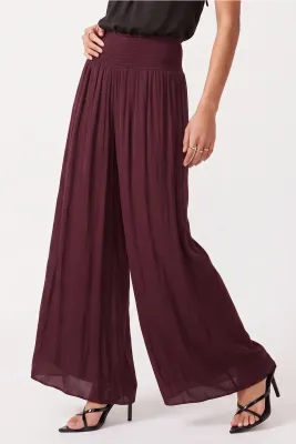 NAKED ZEBRA Maroon Smock Waist Pants