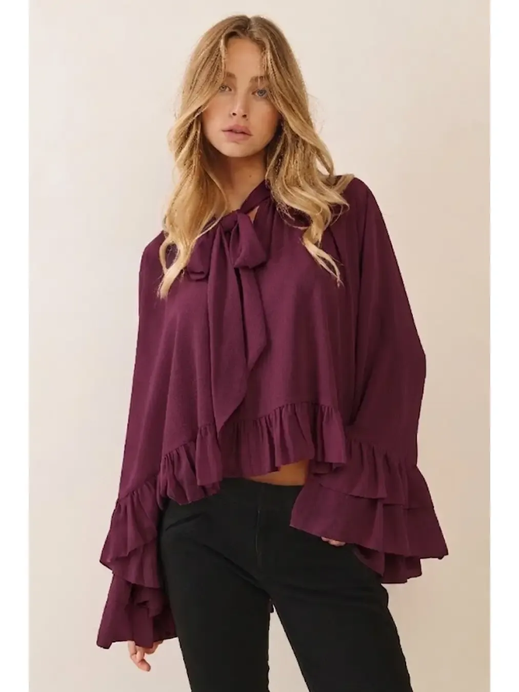ODDI Plum Sheer Dolman Top