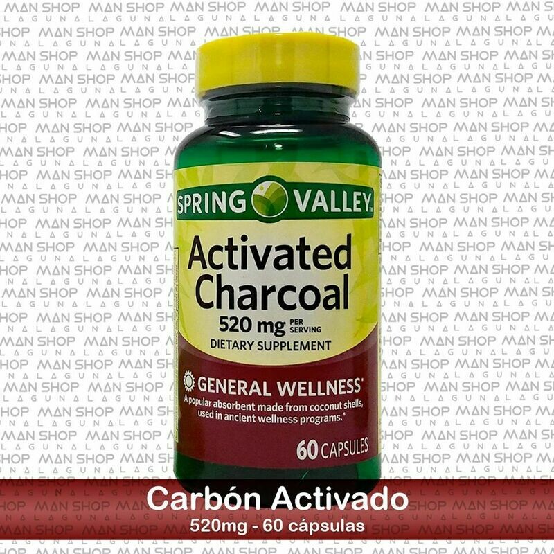 Carbón Activado / Activated Charcoal 520 mg. 60 Caps.