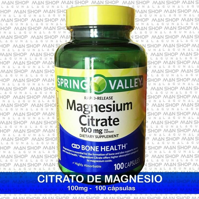 Citrato De Magnesio / Magnesium Citrate 100 mg. 100 Caps.