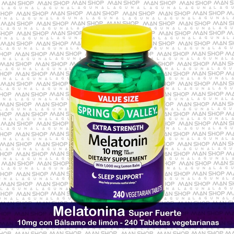 Melatonina 10 mg. Super Fuerte/ Extra Strength Melatonin 10 mg. 240 tabs.