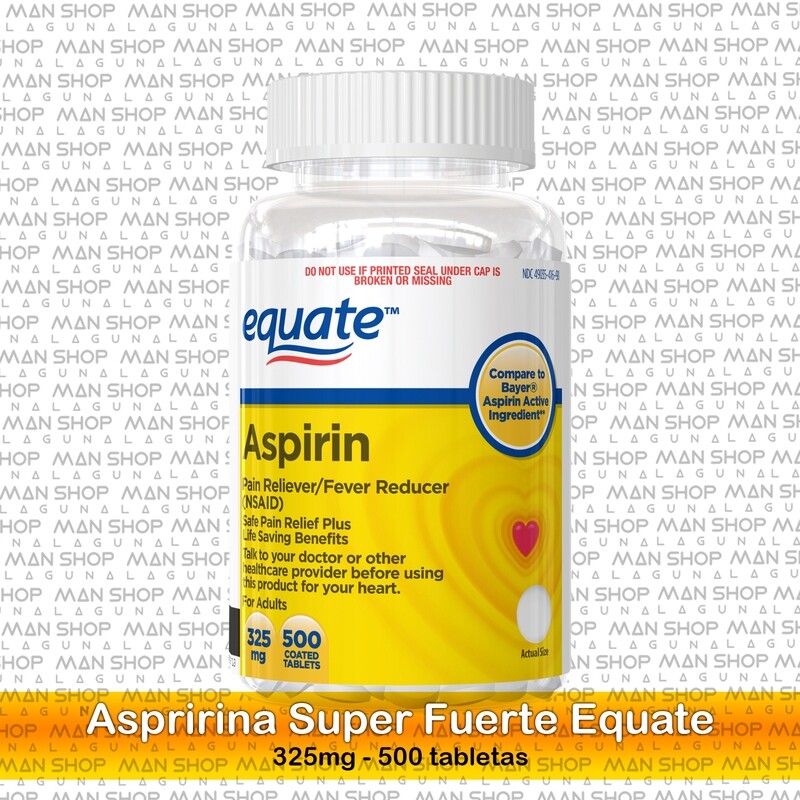Aspirina Super Fuerte Equate / Aspirin Pain Reliever 325 mg 500 Tabs
